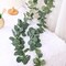 2 Pack Artificial Eucalyptus Garland – Faux Silk Silver Dollar Leaves Vines, Handmade Greenery Garland for Wedding Backdrop, Arch, Indoor & Outdoor Wall Decorations